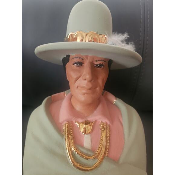 Vintage Native American Navajo Man Woman Southwest Couple Handpainted Sittre - Picture 7 of 16